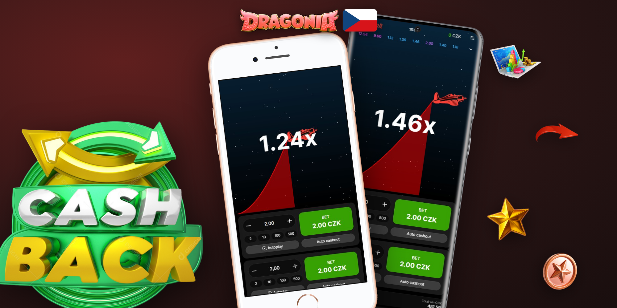 Herní rozhraní Aviatoru v Dragonia Casino