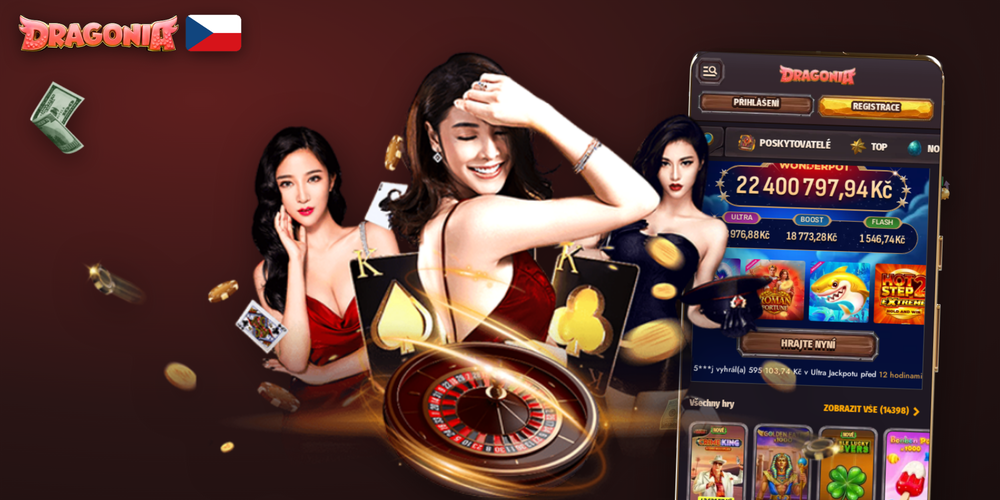 Ruka drží Android telefon s instalačním dialogem Dragonia Casino APK ke stažení