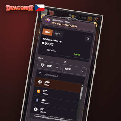 Bankovní převod z českého účtu jako platební metoda vkladu v Dragonia Casino