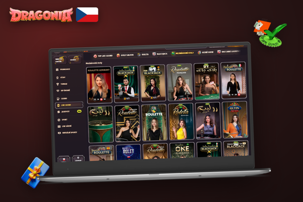Tři zařízení propojená cloudem ukazují synchronizaci účtu Dragonia Casino na počítači i mobilu