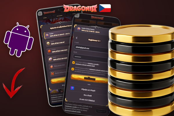 Dragonia Casino vytvoření účtu krok za krokem – přehledná infografika na mobilu