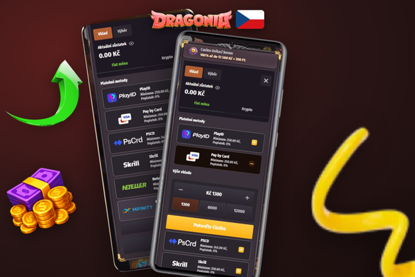 Rychlé zpracování vkladu kartou, e-peněženkou i kryptoměnou v Dragonia Casino